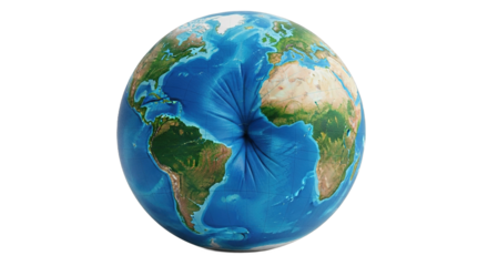 Earth Globe Depiction Water Levels Reduced