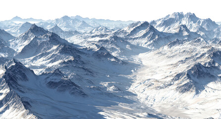 Obraz premium Aerial View of Snow Covered Mountain Range