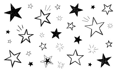 handmade black color stars in different styles