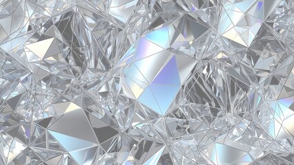 Geometric Grid System Presentation Backgrounds With Metallic Silver Chrome Holographic Look for Professional Graphic Design