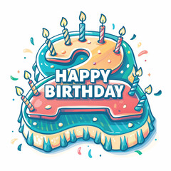 Fototapeta premium Birthday cake graphic