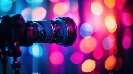 Camera Lens Bokeh Night Photography.