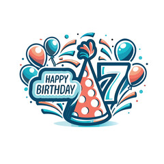 Fototapeta premium Happy 7th Birthday Graphic (1)