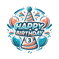 Obraz premium Happy Birthday 3 Graphic