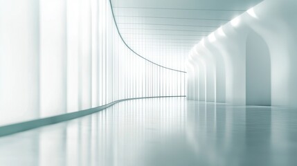 Obraz premium Modern White Corridor Architecture Design.