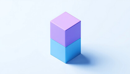 Obraz premium CMYK 3D cubes on white background in colorful geometric arrangement