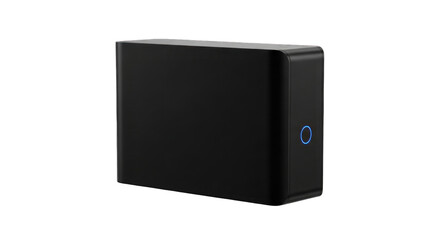 Fototapeta premium Sleek black box with a minimalist design, perfect for illustrating modern technology solutions and