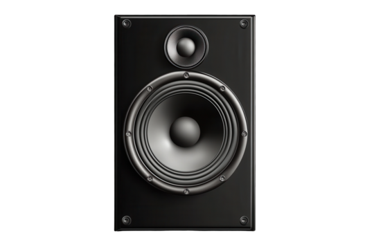 High-quality stack audio music speaker displayed against a transparent background showcasing modern audio technology for music enthusiasts and sound engineers alike