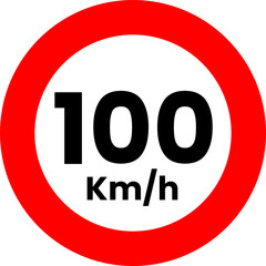 Speed Limit 100 Sign Vector