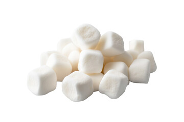 Sweet marshmallows isolated on a transparent background, showcasing their fluffy texture and soft appearance perfect for dessert recipes or cozy treats