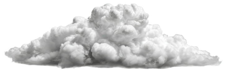 Isolated Fluffy White Cumulus Cloud on Transparent Background