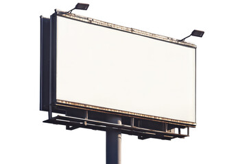 Obraz premium Billboard structure design for advertising in urban setting, featuring a blank canvas ready for promotion during bright daylight hours