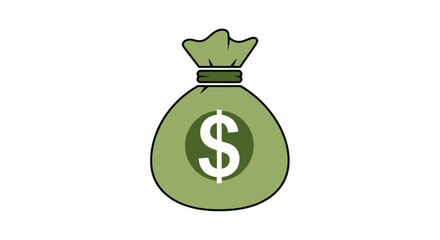 Illustrative representation of a financial concept featuring a tied sack containing currency, symbolizing wealth accumulation, savings, and economic prosperity