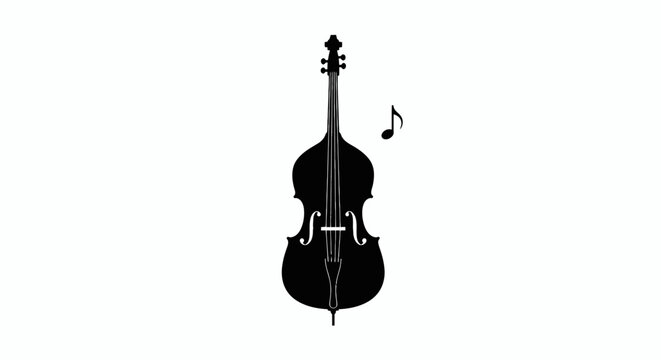 Double bass illustration representing International Music Day orchestral harmony rhythm creativity tradition unity and peace