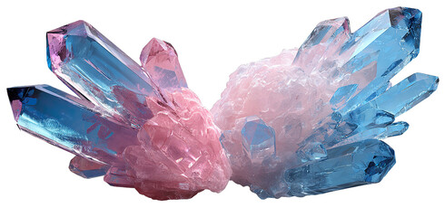 Fototapeta premium Colorful Iridescent Crystal Cluster on Transparent Background