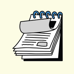 Basic Spiral Notebook Flip Illustration