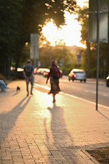 street summer evening sunset blur