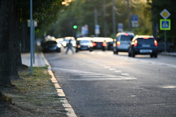 street summer evening sunset blur