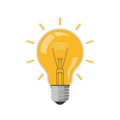 Illustration of a glowing lightbulb, a symbol of idea, innovation, and solution isolated on transparent background