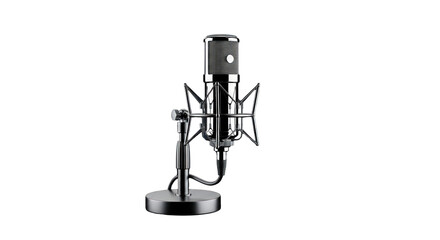 Studio microphone in minimalistic presentation conveying professional recording equipment