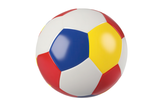 Colorful ball used for recreational sports, showcasing vibrant patterns suitable for various ball games in parks and sports fields