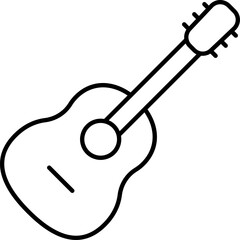 Acoustic guitar icon in linear style.