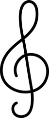 Treble clef music symbol icon design.