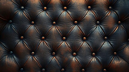 Fototapeta premium Luxurious classic dark leather tufted upholstery texture