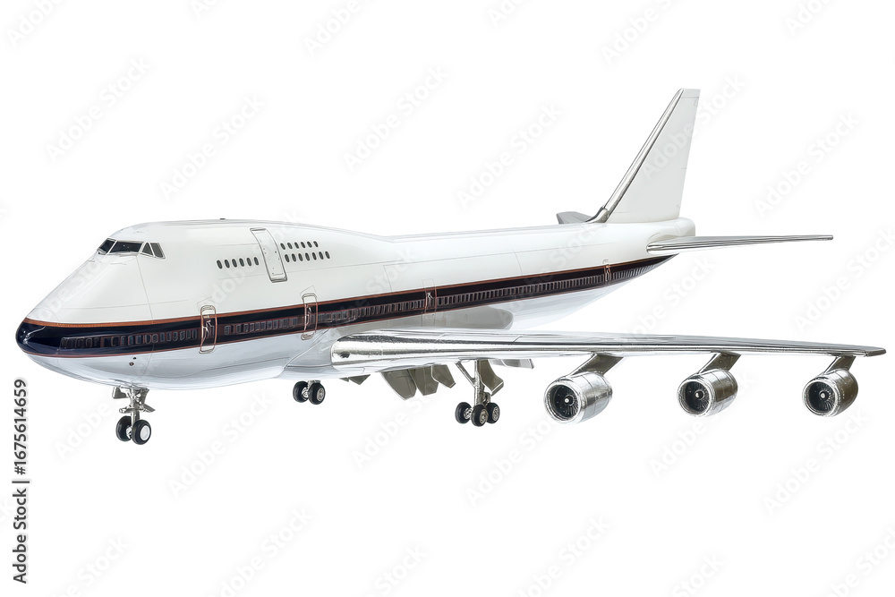 Poster large transportation aircraft on display featuring a modern airliner design with multiple engines
