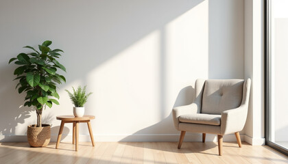 modern living room with white furniture