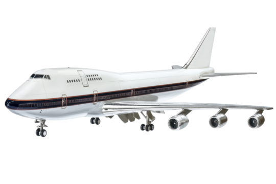 Large transportation aircraft on display featuring a modern airliner design with multiple engines