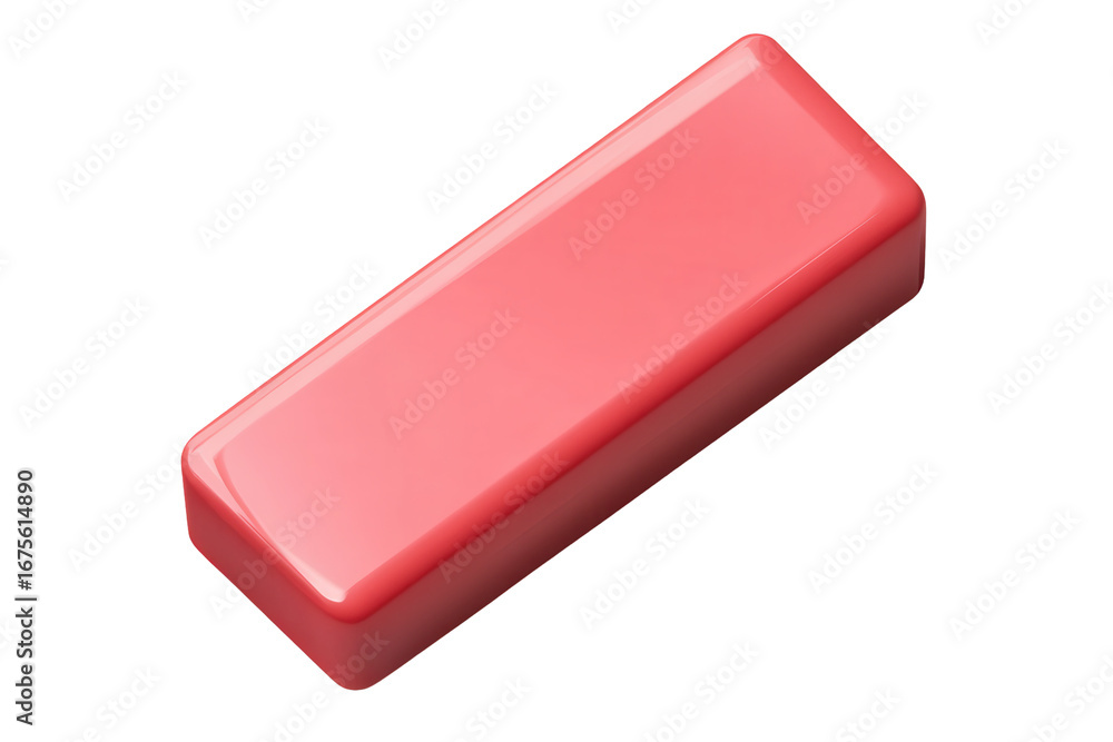 Aufkleber red eraser isolated on transparent background viewed from the top showcasing its smooth design and r