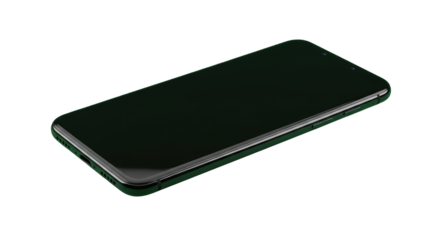 Sleek green smartphone against black backdrop showcasing modern mobile technology innovation and