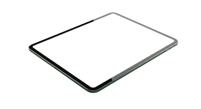Sleek tablet device with a blank screen on a clean black background showcase the product