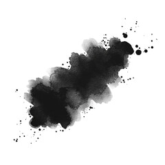 Abstract Watercolor Splash Illustration. Hand-painted ink drop with brush textures, rough edges, and organic flow. Vector illustration