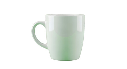 Elegant white ceramic mug isolated on a stark black background exhibiting minimalism