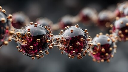 Fototapeta premium A molecular structure transitioning from rigid to fluid, illustrating the process of digestive transformation.