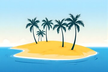 Palm trees on sandy beach.