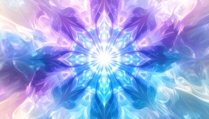 青と紫のオーラが、水彩絵の具のように滲みながら広がっていくイラスト