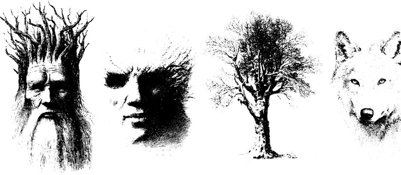 Enchanting slavic winter spirits collection featuring mystical creatures and nature elements