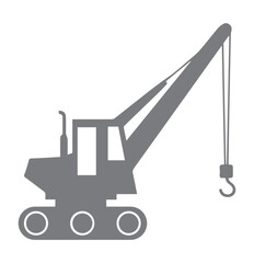 Gray tracked crane with hook and boom on white background construction equipment © Ataullah Akram