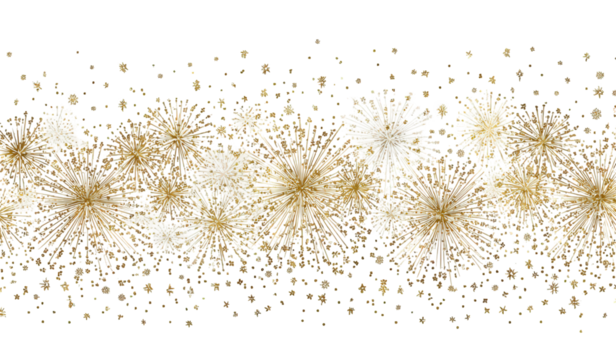 Gold and White Glitter Abstract Design on Black Background