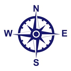 Fototapeta premium Vector compass rose with North, South, East and West indicated. Eps 10. Vector illustration.