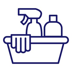 Cleaning service, icon set, services for cleaning and laundry in various rooms. Icons for the website.Line with editable stroke. Eps 10. Vector illustration.