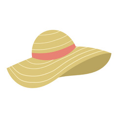 Illustration of a Straw Floppy Sun Hat