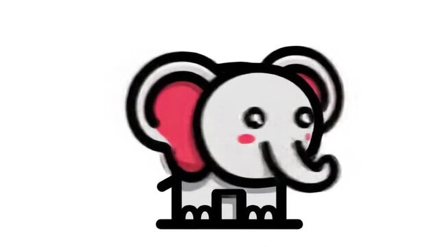 Cute elephant cartoon illustration