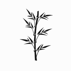 Fototapeta premium Elegant bamboo stalk with leaves creates a minimalist graphic tree silhouette