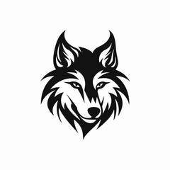 Obraz premium Majestic wolf head with fierce eyes graphic animal vector silhouette