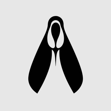 Elegant arabian woman's traditional clothing symbol with neutral background silhouette