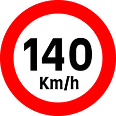Speed Limit 140 Sign